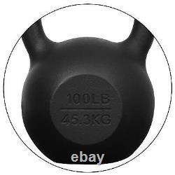 New Powder Coated Cast Iron Kettlebell 100 Lbs Weights Strength