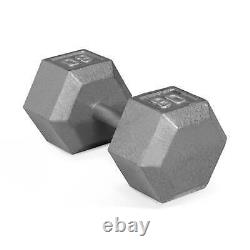 New Style Barbell 95lb Cast Iron Hex Dumbbell, Single. (Multiple Size)