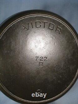 Nice Vintage Fully Restored Griswold Victor #8 722 B Cast Iron Skillet