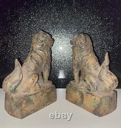 Old Chinese Cast Iron Fu Foo Dog Pair. 9 & 8.5.10.5Lbs. C-1800s