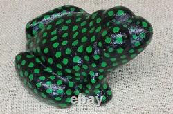Old FROG Door Stop 1880's vintage SPOTTED green paint 5 1/2 lbs Solid cast iron