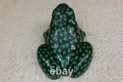 Old FROG Door Stop 1880's vintage SPOTTED green paint 5 1/2 lbs Solid cast iron