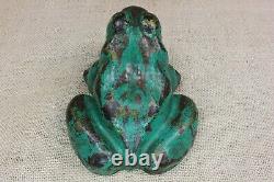 Old FROG Door Stop Cast Iron 5 lbs vintage 1880's antique folk art decoration