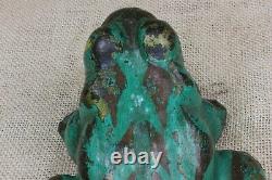 Old FROG Door Stop Cast Iron 5 lbs vintage 1880's antique folk art decoration