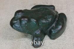 Old Frog Toad Antique Door Stop Cast Iron 1880's Vintage Paint Folk Art 4.9 Lbs