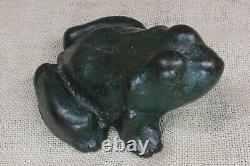 Old Frog Toad Antique Door Stop Cast Iron 1880's Vintage Paint Folk Art 4.9 Lbs