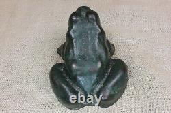 Old Frog Toad Antique Door Stop Cast Iron 1880's Vintage Paint Folk Art 4.9 Lbs