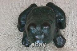 Old Frog Toad Antique Door Stop Cast Iron 1880's Vintage Paint Folk Art 4.9 Lbs