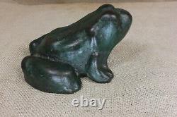 Old Frog Toad Antique Door Stop Cast Iron 1880's Vintage Paint Folk Art 4.9 Lbs
