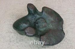 Old Frog Toad Antique Door Stop Cast Iron 1880's Vintage Paint Folk Art 4.9 Lbs