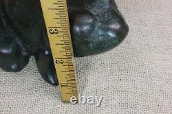 Old Frog Toad Antique Door Stop Cast Iron 1880's Vintage Paint Folk Art 4.9 Lbs