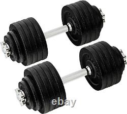Old School Adjustable Dumbbell Set with Weight Plates, Star Lock Collars/Connect