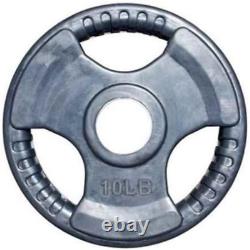 Olympic 2 Cast Iron Grip Plate or 2 Rubber Bumper Plates for Barbell Singles