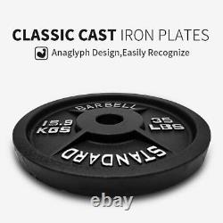 Olympic Barbell Plates 2 inch Solid Cast Iron Weight Plate 25lbs/35lbs/45lbs NEW
