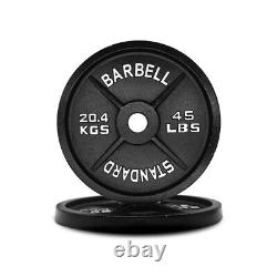 Olympic Barbell Plates 2 inch Solid Cast Iron Weight Plate Home Gym 25/35/45lbs
