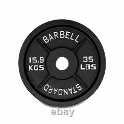 Olympic Barbell Plates Cast Standard Weight 35lbs Weightlifting Solid Iron New