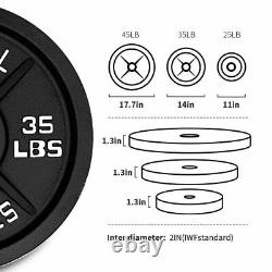 Olympic Barbell Plates Cast Standard Weight 35lbs Weightlifting Solid Iron New