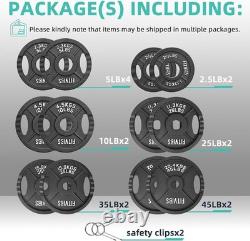 Olympic Cast Iron 255 lbs Weight Plates Set Perfect for Strength Training