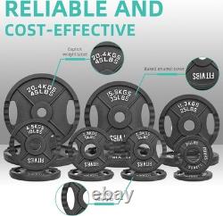 Olympic Cast Iron 255 lbs Weight Plates Set Perfect for Strength Training