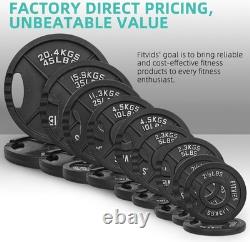 Olympic Cast Iron 255 lbs Weight Plates Set Perfect for Strength Training