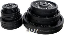 Olympic Cast Iron Plate for Strength Training and Weightlifting, Pairs, Sets or