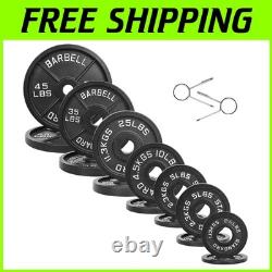 Olympic Cast Iron Weight Plates Set, 255lbs