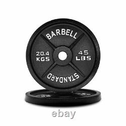 Olympic Solid Cast Iron Weight Plate 2 Bumper Plates 25/35/45lbs