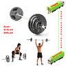 Olympic Weight Bar & Plates Cast Iron Hammertone Workout Home Gym Training Set