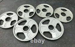 Olympic Weight Plate Set. 40 lb total. WEIDER 2 GRIP PLATE- PROMPT SHIPPING