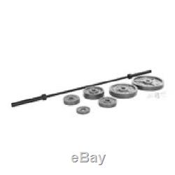 Olympic Weight Set 7-Ft Bar Cast Iron 300 Lb Plate Home Gym Deadlift Training