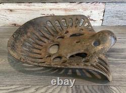 Original Cast Iron Tractor Seat Antique One Crack Farmhouse Decor Heavy