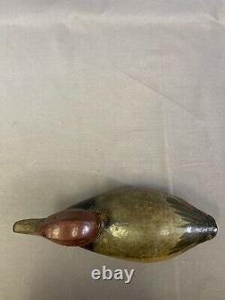 Outstanding/Rare Antique Cast Iron Redhead Duck Sinkbox Decoy Full Size 20 Lbs