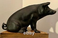 Oversized Cast Iron'Sitting Piggy Bank', 8.4-lbs, 13 x 7 x 4.25, Mark 303