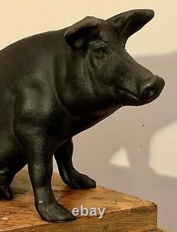 Oversized Cast Iron'Sitting Piggy Bank', 8.4-lbs, 13 x 7 x 4.25, Mark 303