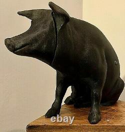 Oversized Cast Iron'Sitting Piggy Bank', 8.4-lbs, 13 x 7 x 4.25, Mark 303