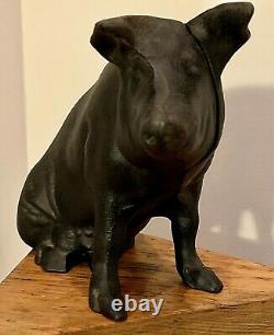 Oversized Cast Iron'Sitting Piggy Bank', 8.4-lbs, 13 x 7 x 4.25, Mark 303