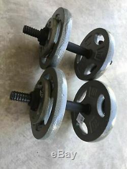 PAIR 25 Lbs Each 50 Lbs Total Adjustable Dumbbells Pound Weight Plates