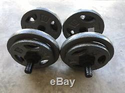PAIR 30 Lbs Each 60 Lbs Total Adjustable Dumbbells Pound Weight Plates