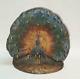 Peacock Cast Iron Doorstop, Bookend, Decor Solid, No Markings, 5 1/2 Lbs