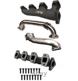 PPE 116111000 High Flow Exhaust Manifold withD-Pipe for 01-04 Silverado/Sierra LB7