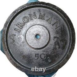Pair 1960s Vintage Iron Man 50 Lb WEIGHT PLATES Standard 1