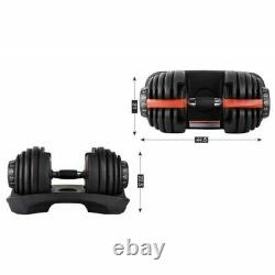 Pair 2 Adjustable dumbbells 5 52 Lbs (Similar to Bowflex 552)