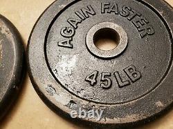 Pair 45lb Olympic Weight Plates 2 90lbs TOTAL Again Faster FAST SHIP