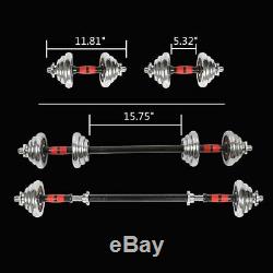 Pair Adjustable Dumbbells Barbell Set Gym Strength Weight Cast Iron 33Lb -110Lb