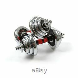 Pair Adjustable Dumbbells Barbell Set Gym Strength Weight Cast Iron 33Lb -110Lb