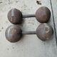 Pair Of 50lb Vintage York Dumbbells 100lbs Total Weight Round Barbells