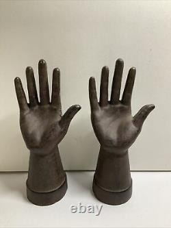 Pair Of Vintage Cast-iron Hand For Jewelry 8.5 Tall Fast Free Shipping