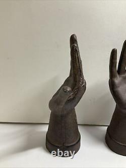 Pair Of Vintage Cast-iron Hand For Jewelry 8.5 Tall Fast Free Shipping