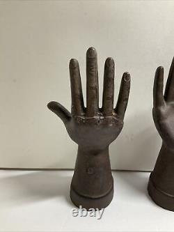 Pair Of Vintage Cast-iron Hand For Jewelry 8.5 Tall Fast Free Shipping