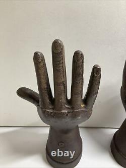 Pair Of Vintage Cast-iron Hand For Jewelry 8.5 Tall Fast Free Shipping